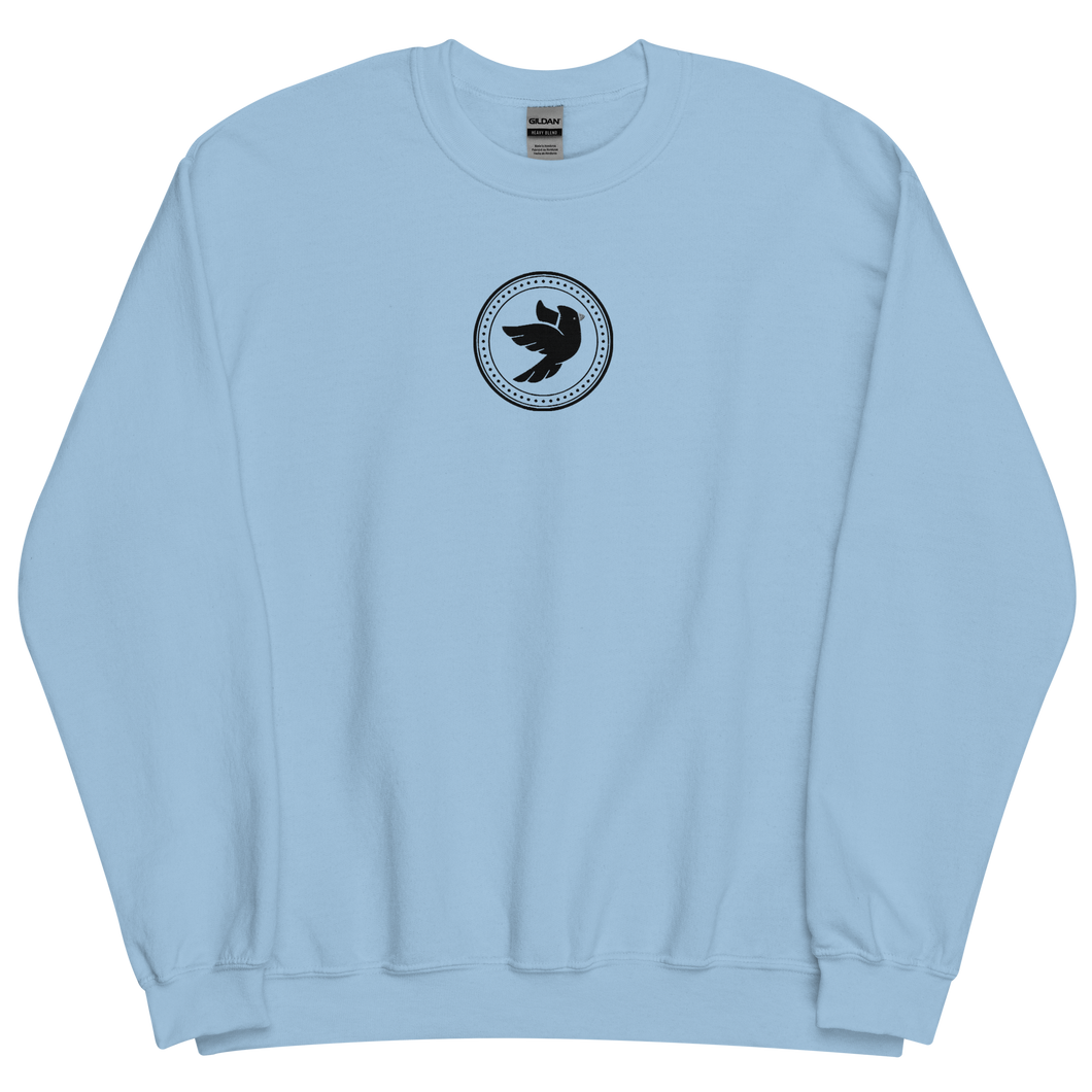 SECRET Black on Black Crewneck (Baby Blue)